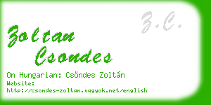 zoltan csondes business card