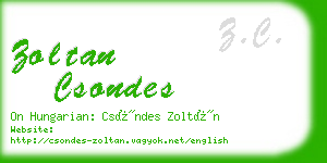 zoltan csondes business card